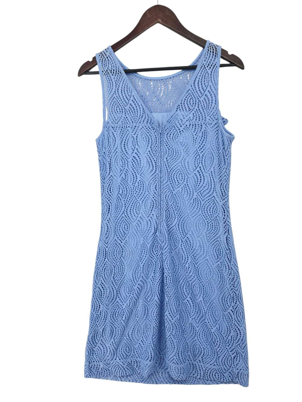 Lilly Pulitzer Janine Shift Flowing Leaf Lace Peri Blue Mini Dress Ruffle M - Picture 7 of 13